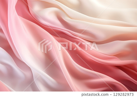 abstract gradient background, silk fabric texture, pink and beige 129282973