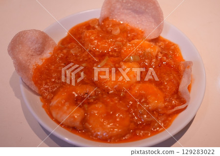Chinese food Shrimp chili Chinese food Shrimp chili 129283022