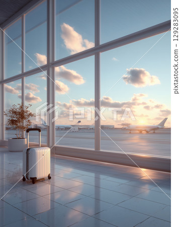 Luggage boxes in the airport terminal 129283095