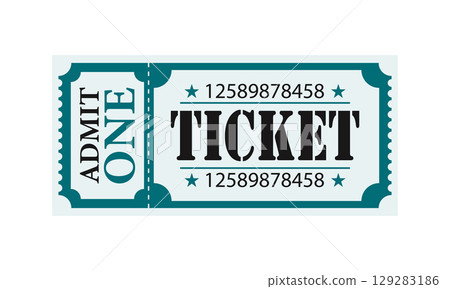 Vintage Admit One Ticket Stub Clipart 129283186