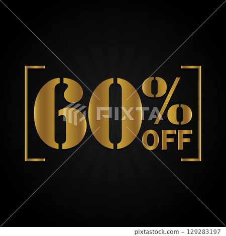 Deluxe 60% Off Black and Gold Poster 129283197
