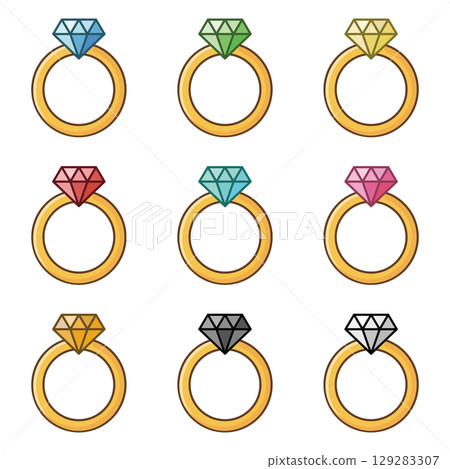 Ring icon set 129283307