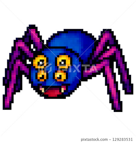 像素化的蜘蛛，看起來像是從角色扮演遊戲中走出來的 129283531