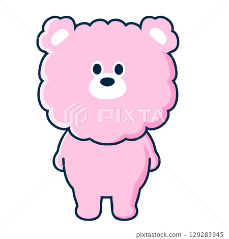 卡通_狗狗正面站立姿勢_01 卡通_狗狗正面站立姿勢_01 129283945