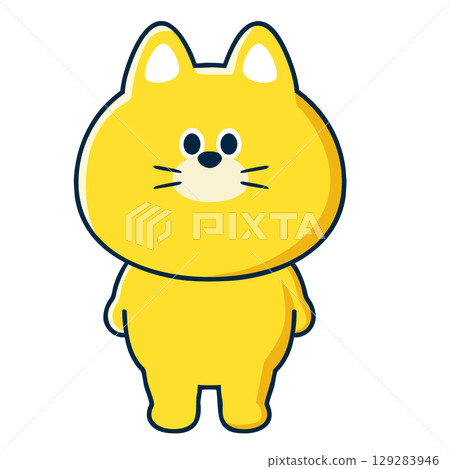 卡通_貓正面站立姿勢_01 129283946