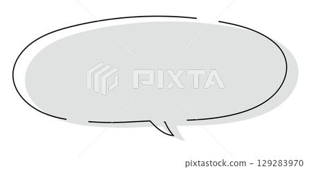 Illustration of a simple and fashionable hand-drawn speech bubble 129283970