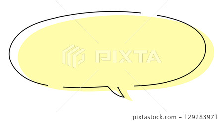 Illustration of a simple and fashionable hand-drawn speech bubble 129283971