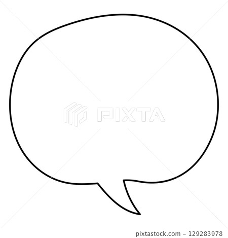 Illustration of a simple and fashionable hand-drawn speech bubble 129283978