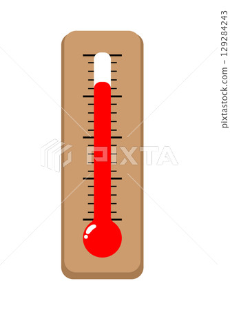 簡單溫度計(棕色)插圖 簡單溫度計(棕色)插圖 129284243