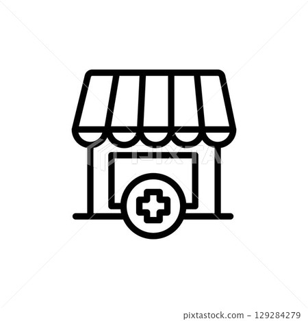 Pharmacy icon. vector.Editable stroke.linear style sign for use web design,logo.Symbol illustration. 129284279