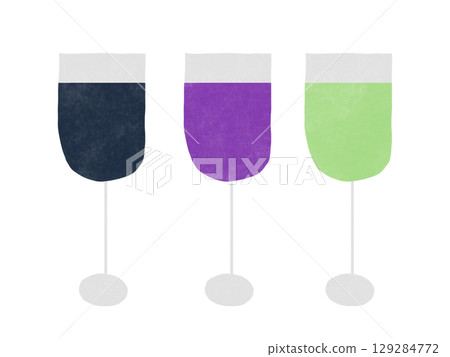 Set of wine glass illustrations Set of wine glass illustrations 129284772