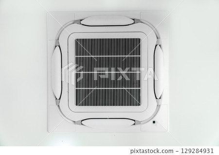 Ceiling mounted cassette type air conditioner. Ceiling mounted cassette type air conditioner. 129284931