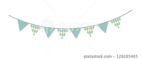 Bavarian flags triangle garland. Flat vector isolated illustration 129285483