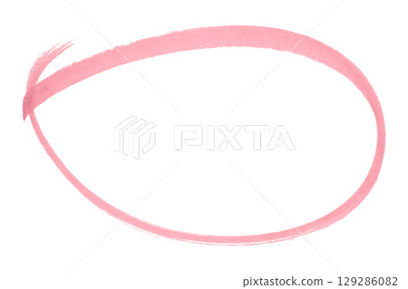 Pink pencil highlight circle mark isolated on transparent background Pink pencil highlight circle mark isolated on transparent background 129286082