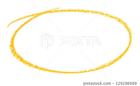 Yellow pencil highlight circle mark isolated on transparent background 129286089