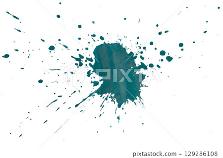 Green splash watercolor brush isolated on transparent background 129286108