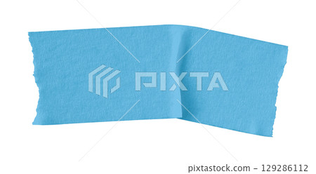 Light blue crumpled torn tape isolated on transparent background Light blue crumpled torn tape isolated on transparent background 129286112