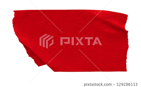 red crumpled torn tape isolated on transparent background red crumpled torn tape isolated on transparent background 129286113