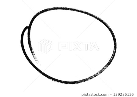 Black pencil highlight circle mark isolated on transparent background Black pencil highlight circle mark isolated on transparent background 129286136