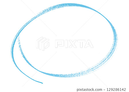 Light blue pencil highlight circle mark isolated on transparent background 129286142