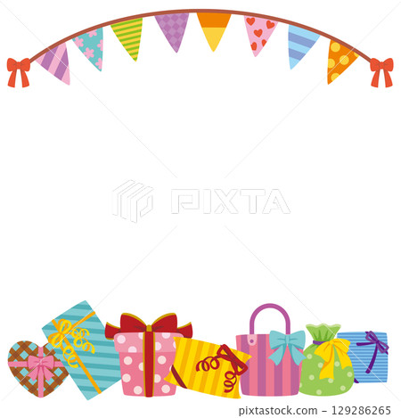 慶祝派對社群媒體框架 | 花圈與禮物 慶祝派對社群媒體框架 | 花圈與禮物 129286265