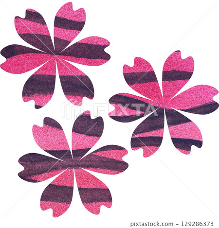 美麗的水彩花圖示圖像插圖 129286373