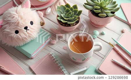 Cute work desk 129286698