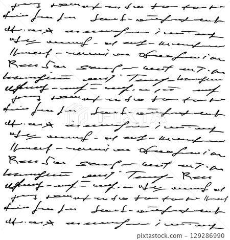 Abstract background, incomprehensible, non-existent handwritten text. Not AI, Vector illustration Abstract background, incomprehensible, non-existent handwritten text. Not AI, Vector illustration 129286990