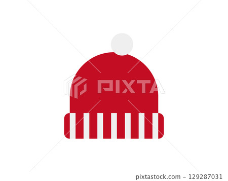 紅色針織帽圖示的插圖 129287031
