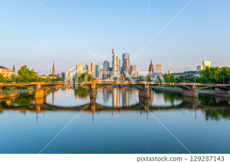 Frankfurt am Main Downtown City Skyline at Sunrise. Hesse, Germany Frankfurt am Main Downtown City Skyline at Sunrise. Hesse, Germany 129287143