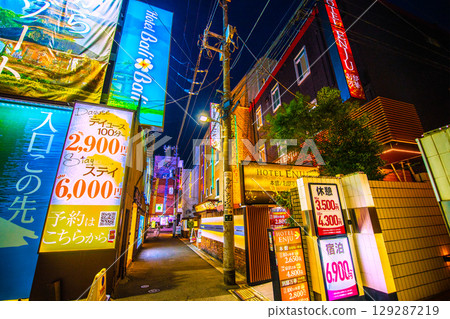 Tokyo cityscape in Japan View of hotel street etc. in front of Uguisudani Station Tokyo cityscape in Japan View of hotel street etc. in front of Uguisudani Station 129287219