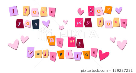 Romantic clipping letters - y2k valentine alphabet 129287251