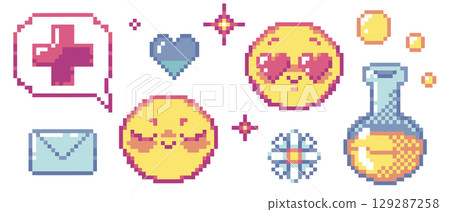 Pixel art y2k set Pixel art y2k set 129287258