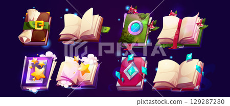 Magic book set for game interface 129287280