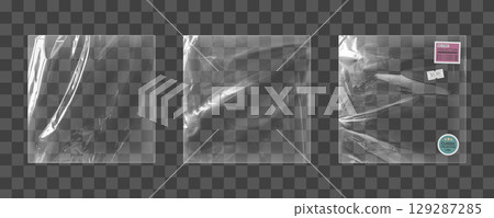 Clear plastic vinyl wrap set 129287285