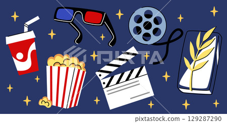 Cinema doodle collection Cinema doodle collection 129287290