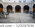Cobblestone courtyard 129287696