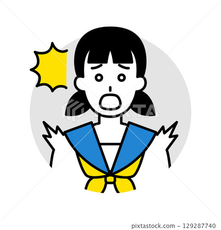 Female student icon (surprised) 129287740