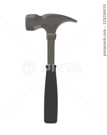 A simple tool illustration of a hammer with a black handle 129288419