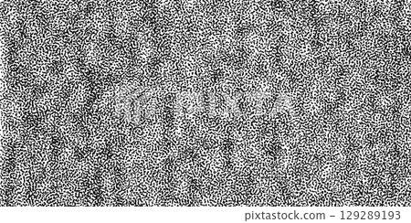 Grunge background pattern with dense dotted texture in black and white vector . Rough effect background with paper texture. Perfect for wrapping paper, packaging, branding, posters 129289193