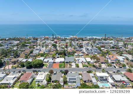 Aerial view of Carlsbad, Oceanside villas, holiday rentals in South California 129289299
