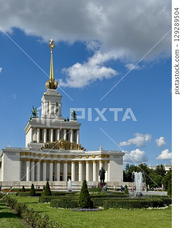 The building at VDNKH on a summer day. High quality photo 129289504