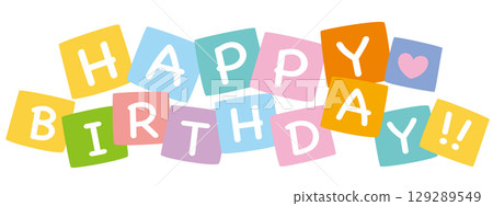 A cute and pop "HAPPY BIRTHDAY" vector title logo 129289549