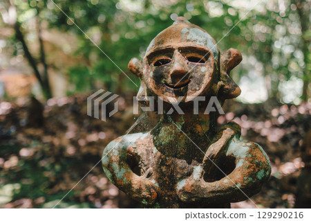 Moss-covered haniwa at Miyazaki Prefecture Haniwa Garden 129290216