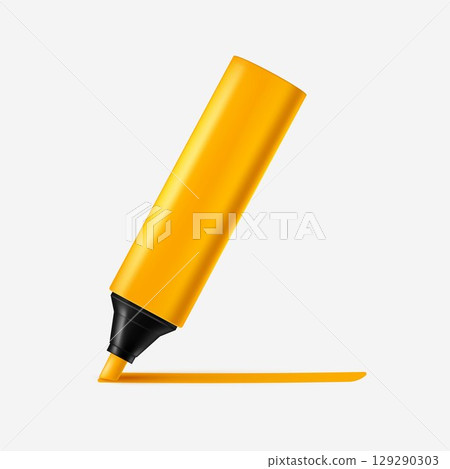 Realistic short marker for sketching, writing Realistic short marker for sketching, writing 129290303