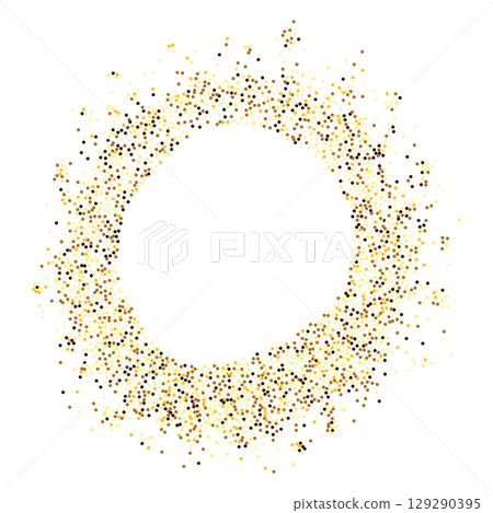 Round frame of golden glitter dots Round frame of golden glitter dots 129290395