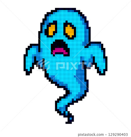 像素化的幽靈，看起來像是從角色扮演遊戲中走出來的 129290403
