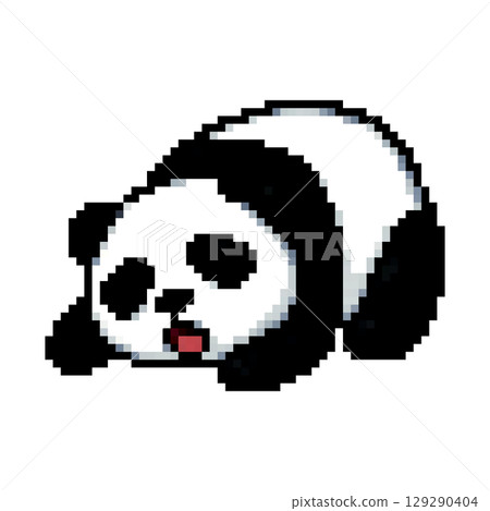 像素化的睡熊貓，看起來像是從角色扮演遊戲中走出來的 129290404