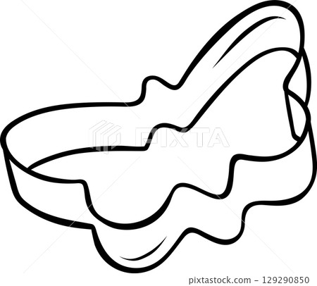 Charming sketch-style vector of baking tools - cookie cutter in the shape of a butterfly in simple line art. Black and white illustrations for culinary designs Charming sketch-style vector of baking tools - cookie cutter in the shape of a butterfly in simple line art. Black and white illustrations for culinary designs 129290850