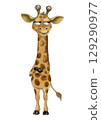 Playful giraffe illustration ideal for textile and wrapping paper design projects 129290977